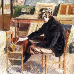 Paul, Study" (1898) – Original Oil Portrait by Camille Pissarro