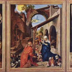 Northern Renaissance Albrecht Dürer ‘Paumgartner Altarpiece’ Oil Painting - Religious Art with The Nativity, St. George & St. Eustace