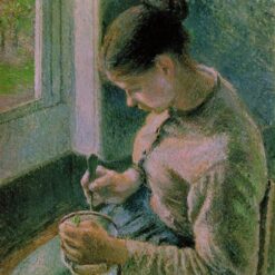 Peasant Girl Drinking Her Coffee" – Camille Pissarro, 1881 | Iconic Neo-Impressionist Portrait
