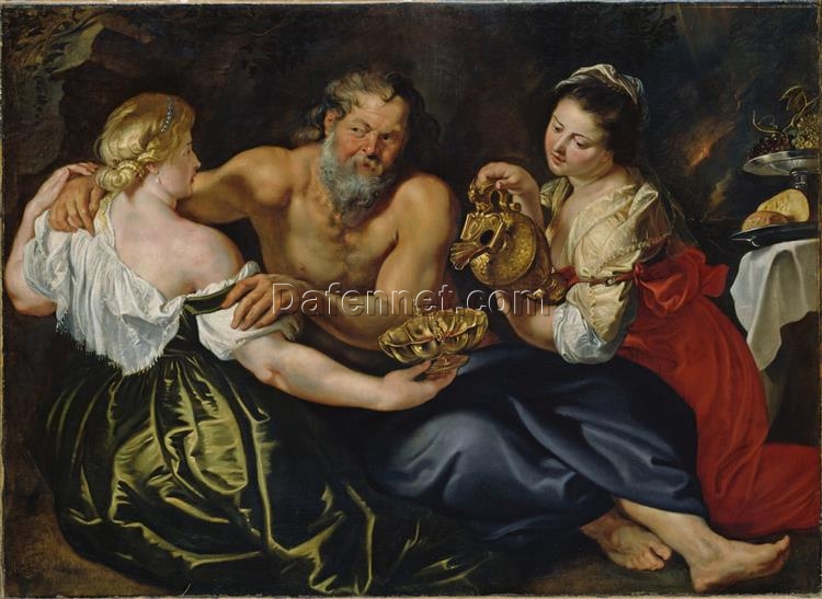 Lot and His Daughters – Peter Paul Rubens’ Baroque Oil Painting, 1610, Religious Art