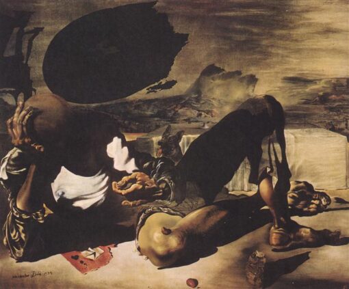 Philosopher Illuminated by the Light of the Moon and the Setting Sun” – Surrealist Portrait Inspired by Salvador Dali (1939)