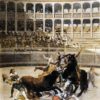 Picador Caught by the Bull, Francisco Goya - 1793 Romanticism Bullfighting Oil Painting on Tin