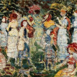 Picnic Grove by Maurice Prendergast – Post-Impressionist Genre Painting on Canvas