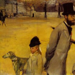 Edgar Degas – Place de la Concorde, 1875 Impressionist Oil on Canvas