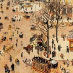 Place du Théâtre Français" (1898) by Camille Pissarro | Paris Impressionist Oil Painting