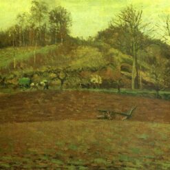 Ploughland" by Camille Pissarro – 1874 Rural Landscape in Oil