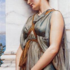 Pompeian Girl by John William Godward | 1889 Neoclassical Portrait Oil Painting