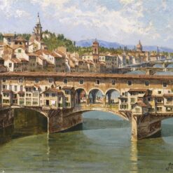 Antonietta Brandeis’ Ponte Vecchio, Florence – Realist Impressionist Cityscape Painting Replica