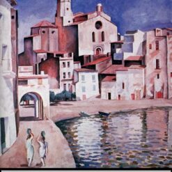 Cityscape Oil Painting Inspired by Salvador Dali – Post-Impressionism, Oil on Canvas