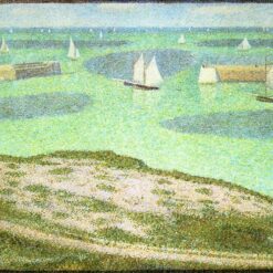 Port-en-Bessin Entrance to the Harbor by Georges Seurat – Neo-Impressionist Marina Oil Painting Reproduction