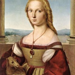 Portrait of a Lady with a Unicorn" by Raphael (c. 1505-1506) | High Renaissance Oil Painting
