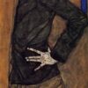 Egon Schiele-Inspired Portrait of Erich Lederer – Hand-Painted Oil Painting on Canvas
