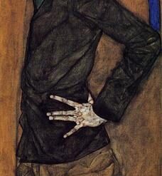 Egon Schiele-Inspired Portrait of Erich Lederer – Hand-Painted Oil Painting on Canvas