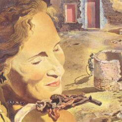 Portrait of Gala with Lamb Chops – Surreal Oil Painting Inspired by Salvador Dali