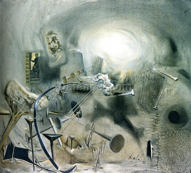 Portrait of Juan de Pareja Adjusting a String on His Mandolin – Salvador Dalí Inspired Oil Painting on Canvas