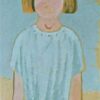 Portrait of My Cousin Ana, Maria Domenech" Inspired by Salvador Dalí - 1923 Expressionist Oil on Cardboard