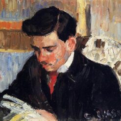 Portrait of Rodo Pissarro Reading" - Oil on Canvas by Camille Pissarro, 1899-1900