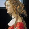 Portrait of Simonetta Vespucci by Sandro Botticelli - c.1480 Early Renaissance Portrait on Wood