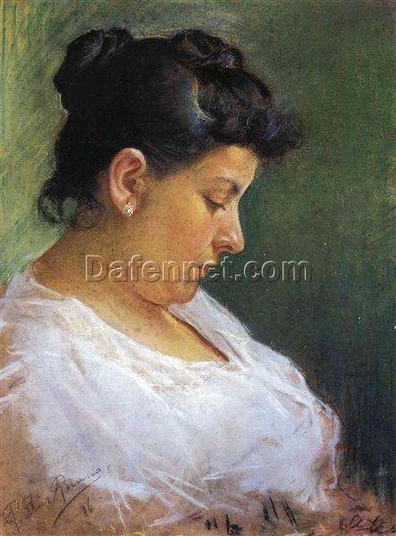Inspired by Picasso: Portrait of the Artist’s Mother – 1896 Realist Oil on Canvas
