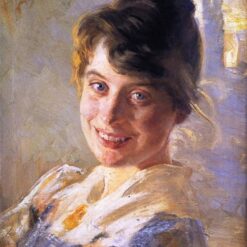 Portrait of the Artist's Wife, Marie by Peder Severin Kroyer – 1889 Impressionist Portrait Painting Reproduction