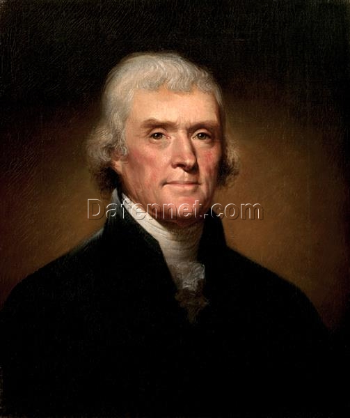 Custom Oil Painting Reproduction of Portrait of Thomas Jefferson by Rembrandt Peale – 1800