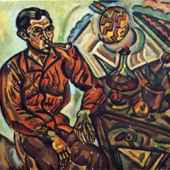 Hand-Painted Joan Miró Portrait of V. Nubiola – Cubist Fauvist Portrait (1917) | Oil on Canvas Reproduction