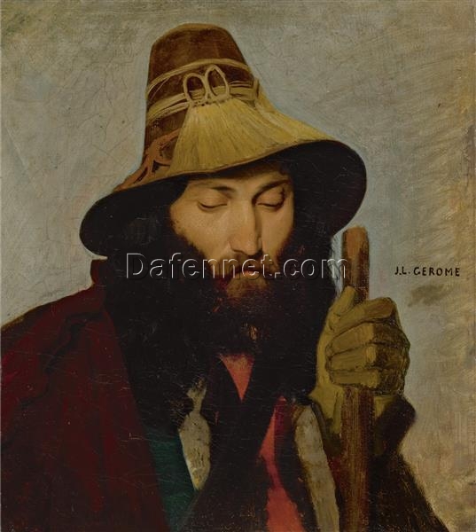 Portrait of an Italian Man – c.1845-1855 by Jean-Léon Gérôme | Romanticism Oil Painting