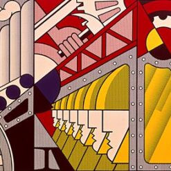 Custom Oil Painting Inspired by Roy Lichtenstein – 'Preparedness' (1968) – Cubist Abstract Art on Canvas