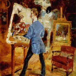 1881 'Princeteau in His Studio' by Henri de Toulouse-Lautrec – Oil on Canvas Impressionist Genre Painting