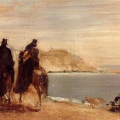 Edgar Degas ‘Promenade by the Sea’ – 1860 Impressionist Seaside Painting Reproduction