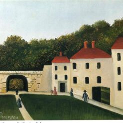 Hand-painted Henri Rousseau Promeneurs dans un Parc – 1908 Naïve Art Oil Painting | Canvas Reproduction of City Park Stroll