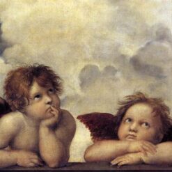 Putti Detail from The Sistine Madonna by Raphael (1513) | Oil on Canvas Renaissance Art