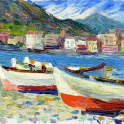 Rapallo Boats by Wassily Kandinsky – Handcrafted Oil Painting on Canvas Reproduction
