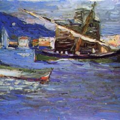 Wassily Kandinsky’s Rapallo Grauer Day – 1905 Post-Impressionist Marina Painting Replica