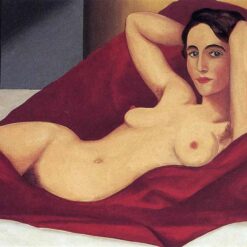 Reclining Nude Inspired by René Magritte – 1925 Cubist Nude Painting, Oil on Canvas