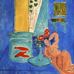 Henri Matisse Inspired Still Life – 'Red Fish and a Sculpture' (1911) – Hand-Painted Oil on Canvas