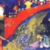 Wassily Kandinsky – Red Wall Destiny (1909) Expressionist Cityscape Reproduction