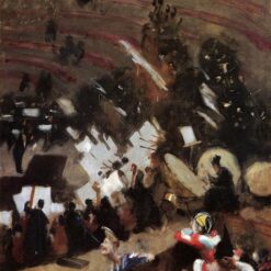 Oil Painting Inspired by John Singer Sargent’s Rehearsal of the Pas de Loup Orchestra at the Cirque d'Hiver – Impressionist Genre Art on Canvas
