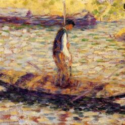 Riverman by Georges Seurat – Impressionist Oil Painting Reproduction on Canvas