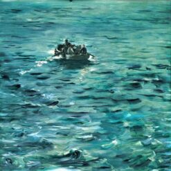 Oil Painting Inspired by Edouard Manet: Rochefort's Escape (1881) Marina on Canvas