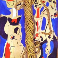 Surrealist Art: Joan Miró 'Rope and People I' (1935) – Figurative Oil on Cardboard