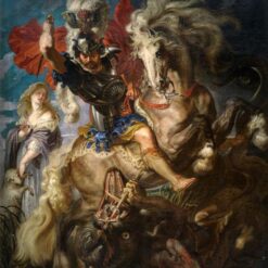 St. George and the Dragon – Peter Paul Rubens' Heroic Baroque Oil Painting on Canvas