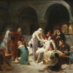 Hand-Painted Pierre-Auguste Cot ‘Sainte Elisabeth De Hongrie Soignant Les Malades’ Oil Painting - Religious Genre Art on Canvas from Dafen Village Studio