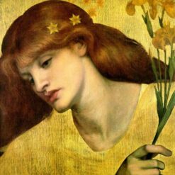 Sancta Lilias – Romanticism Oil Portrait by Dante Gabriel Rossetti, Available as a Fine Art Reproduction