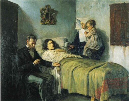 Inspired by Picasso: Science and Charity – 1897 Realism Oil on Canvas Genre Painting
