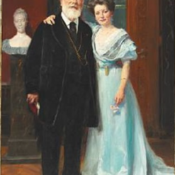 Peder Severin Kroyer – 1908 "Portrait of Dr. Phil. Brewer Carl Jacobsen with his Youngest Daughter" | Realist Portrait Reproduction