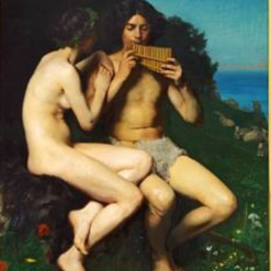 Daphnis and Cloë by Peder Severin Kroyer – 1879 Mythological Oil Painting Reproduction
