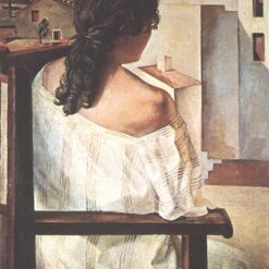 Realist-Inspired Seated Girl Seen from the Back by Salvador Dalí – Oil on Canvas, 1928
