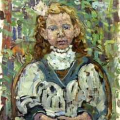 Seated Girl Portrait by Maurice Prendergast – Post-Impressionist Oil Painting (c. 1910-1913)