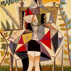 Surrealist Genre Painting Inspired by Picasso – 'Seated Woman in Garden' (1938) Oil on Canvas